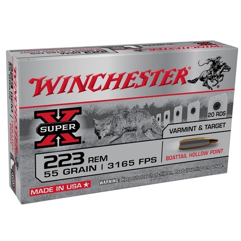 Two Birds Outdoors Winchester Super-X Varmint 223 Remington Ammo 55 grain BTHP – 500 rounds
